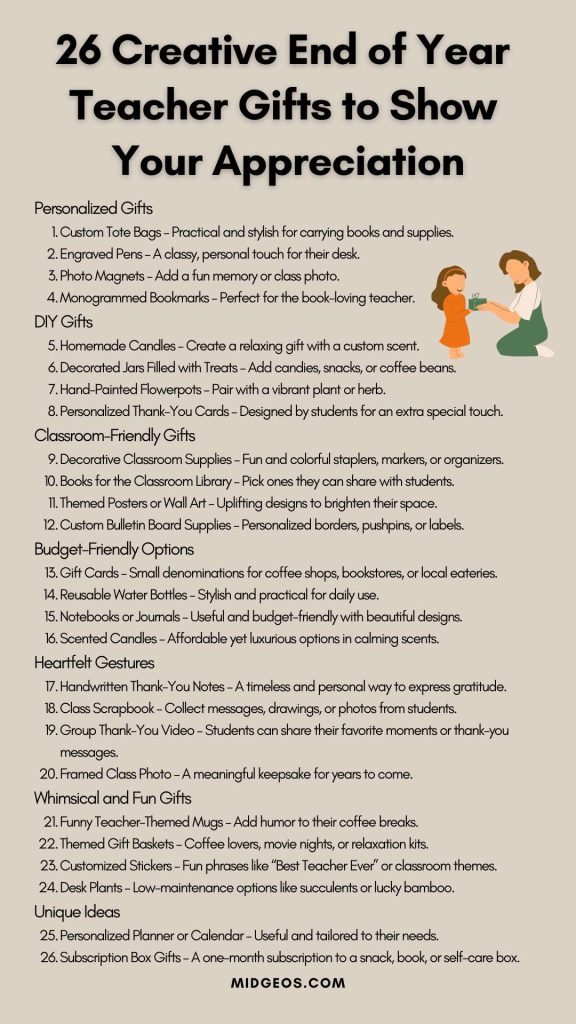 26 Creative End of Year Teacher Gifts to Show Your Appreciation 2 26 Creative End of Year Teacher Gifts to Show Your Appreciation list
