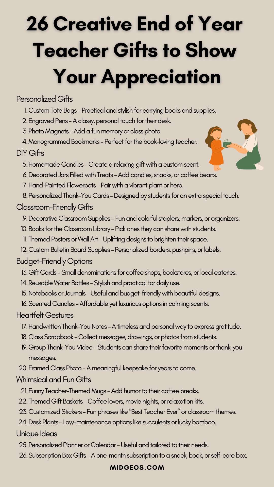 26 Creative End Of Year Teacher Gifts To Show Your Appreciation