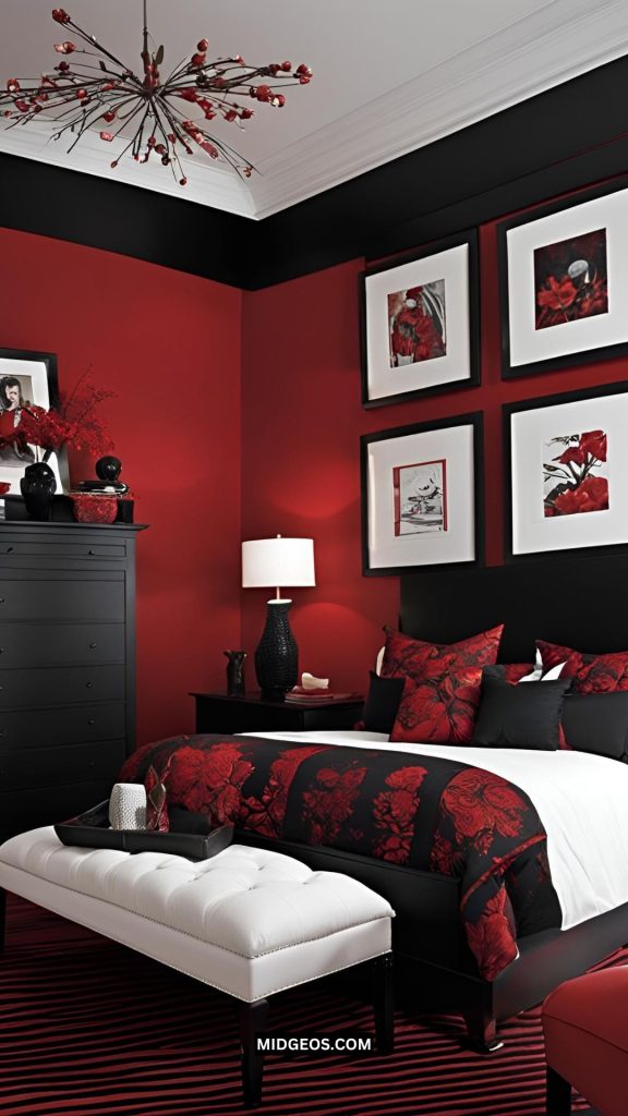21 Cherry Red Bedroom Ideas for A Bold Look in 2025 3 Cherry Red and Black Bedroom