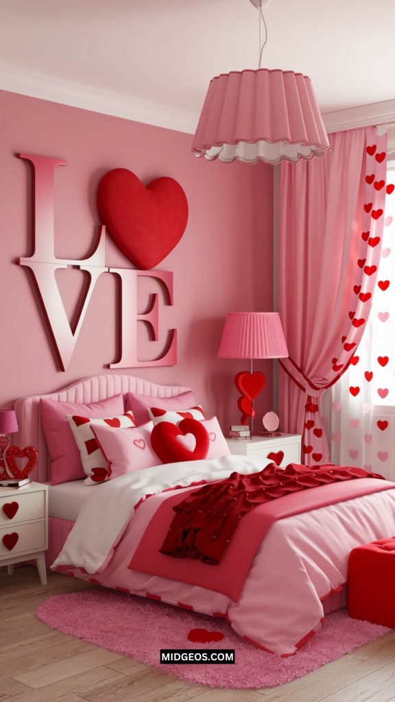 17 Romantic Valentine’s Day Bedroom Decor Ideas for 2025 8 Decorative Heart Garland romantic room decoration for couple
