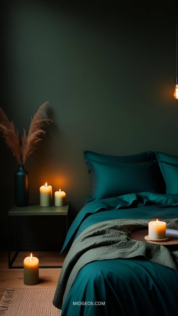 35 Stunning Green Bedroom Ideas for a Stylish & Serene Space 4 dark green bedroom aesthetic