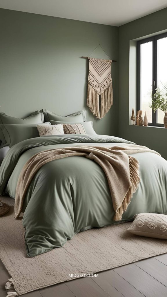 35 Stunning Green Bedroom Ideas for a Stylish & Serene Space 3 modern sage green bedroom ideas