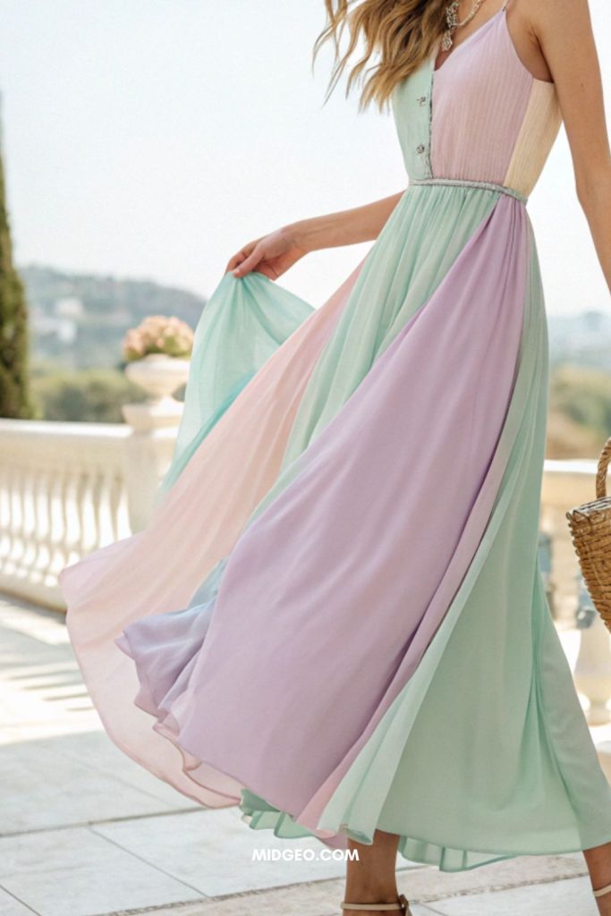 Top 10 Summer Bridal Shower Guest Outfits for 2025 3 Flowy Midi Dress with Puff Sleeves