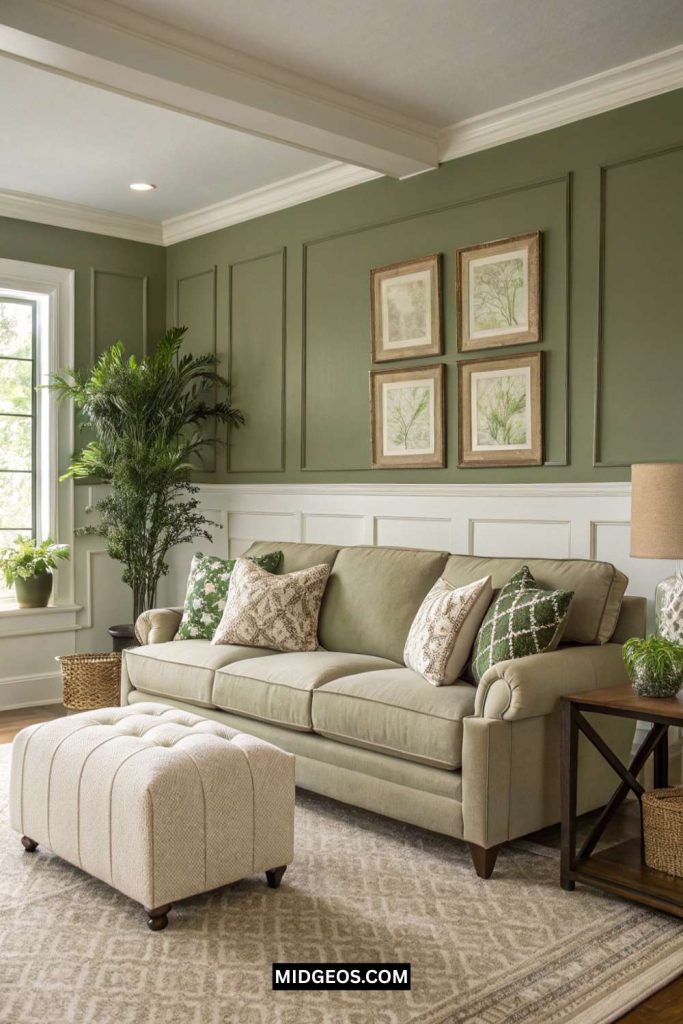 Olive Green Living Room Ideas (2025): Trendy Color Pairings, Wall Decor & Cozy Styling Tips 2 Olive Green Living Room Ideas