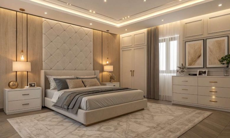 Couple Bedroom Ideas (2025): Romantic, Cozy & Modern Looks for Every Space 1 Modern couple bedroom with cozy lighting, soft neutral bedding, and minimalist decor – romantic bedroom ideas 2025