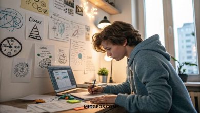 teenager working on a laptop with small business ideas