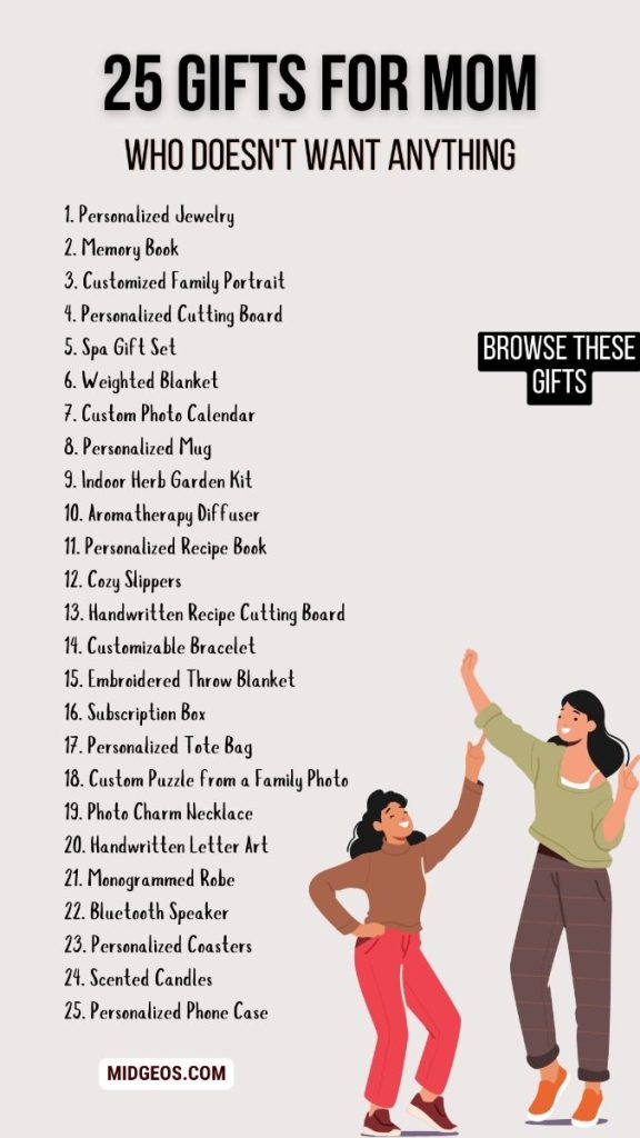 50+ Super Cute Gifts for Mom: The Ultimate Guide to Spoiling Her 3 25 Gifts for mom who doesn't want anything, Best Christmas Gifts for Mom 2025 – Thoughtful & Unique