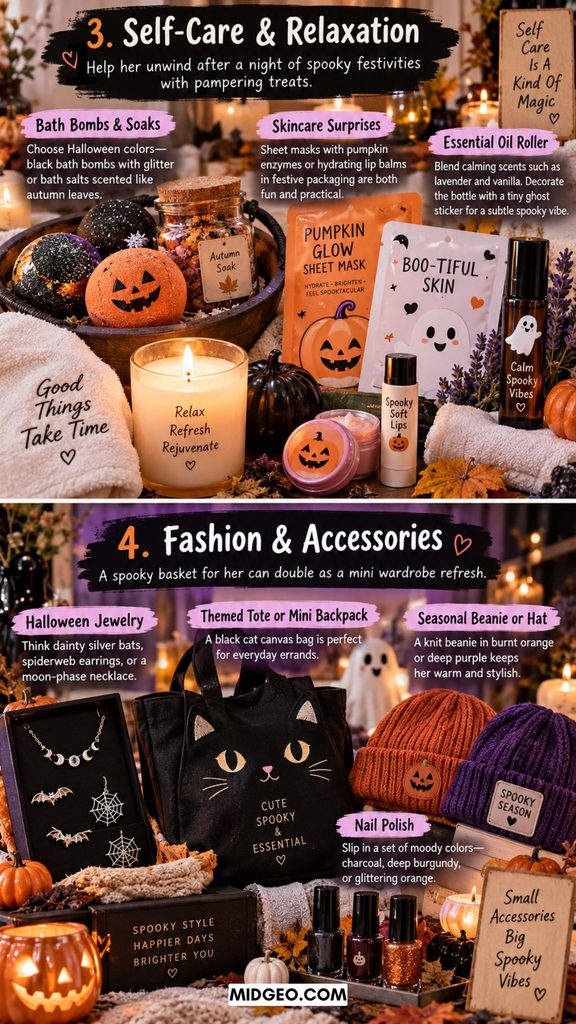 Boo Basket Ideas for Girlfriend: 27 Spooky-Sweet Surprises She’ll Love This Halloween 2026 4 Boo Basket Ideas for Girlfriend Self Care & Relaxation Fashion & Accessories