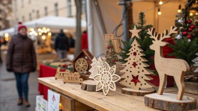 Handmade wooden Christmas crafts to sell at markets and Etsy