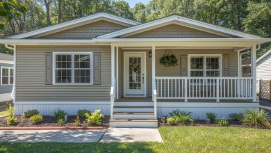 make a mobile home look like a house exterior remodel (1)