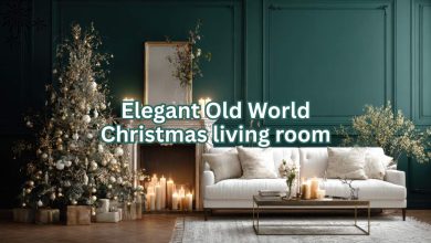 Elegant Old World Christmas living room