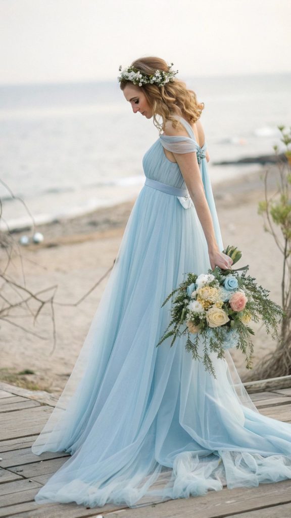 Baby Blue Wedding Dress for Soft, Feminine Charm