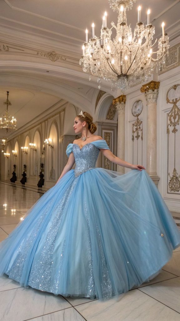 Cinderella Wedding Dress Blue for Fairytale Brides