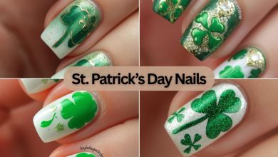 17 St. Patrick’s Day Nails That Instantly Elevate Your Look + Trend-Forward Inspiration (2026) 12 St. Patrick’s Day Nails with clover and shamrock designs (4)
