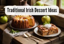 Traditional Irish Dessert Ideas featuring apple cake and bread pudding
