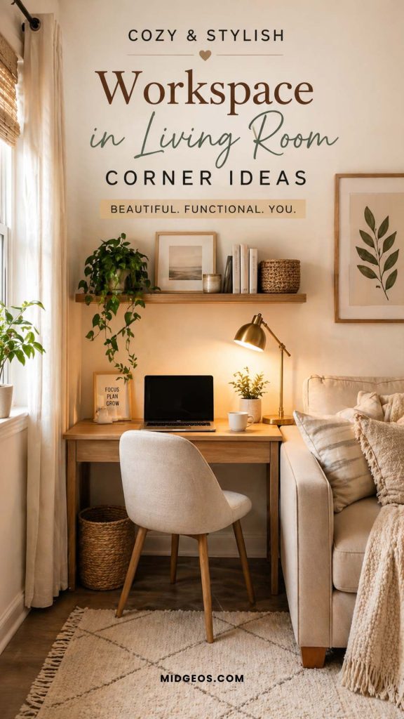 Workspace In Living Room Corner Ideas That Feel Cozy & Stylish