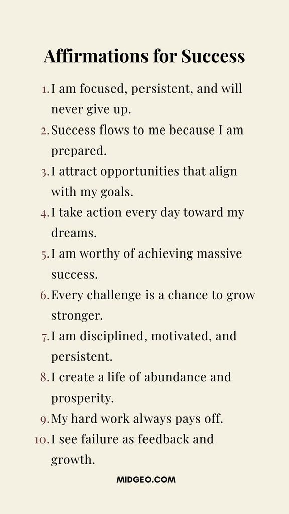 101 Morning Affirmations for Success and Confidence 3 Affirmations for Success