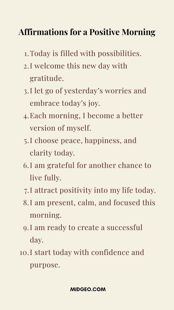 101 Morning Affirmations for Success and Confidence 4 Affirmations for a Positive Morning